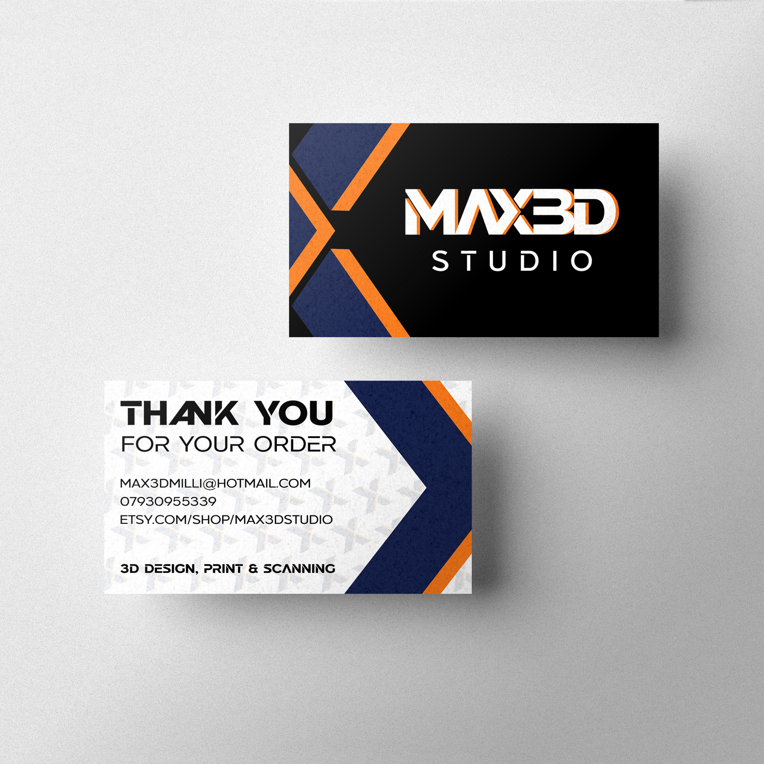 MAX3Dstudio Thank You Business Card Design & Print